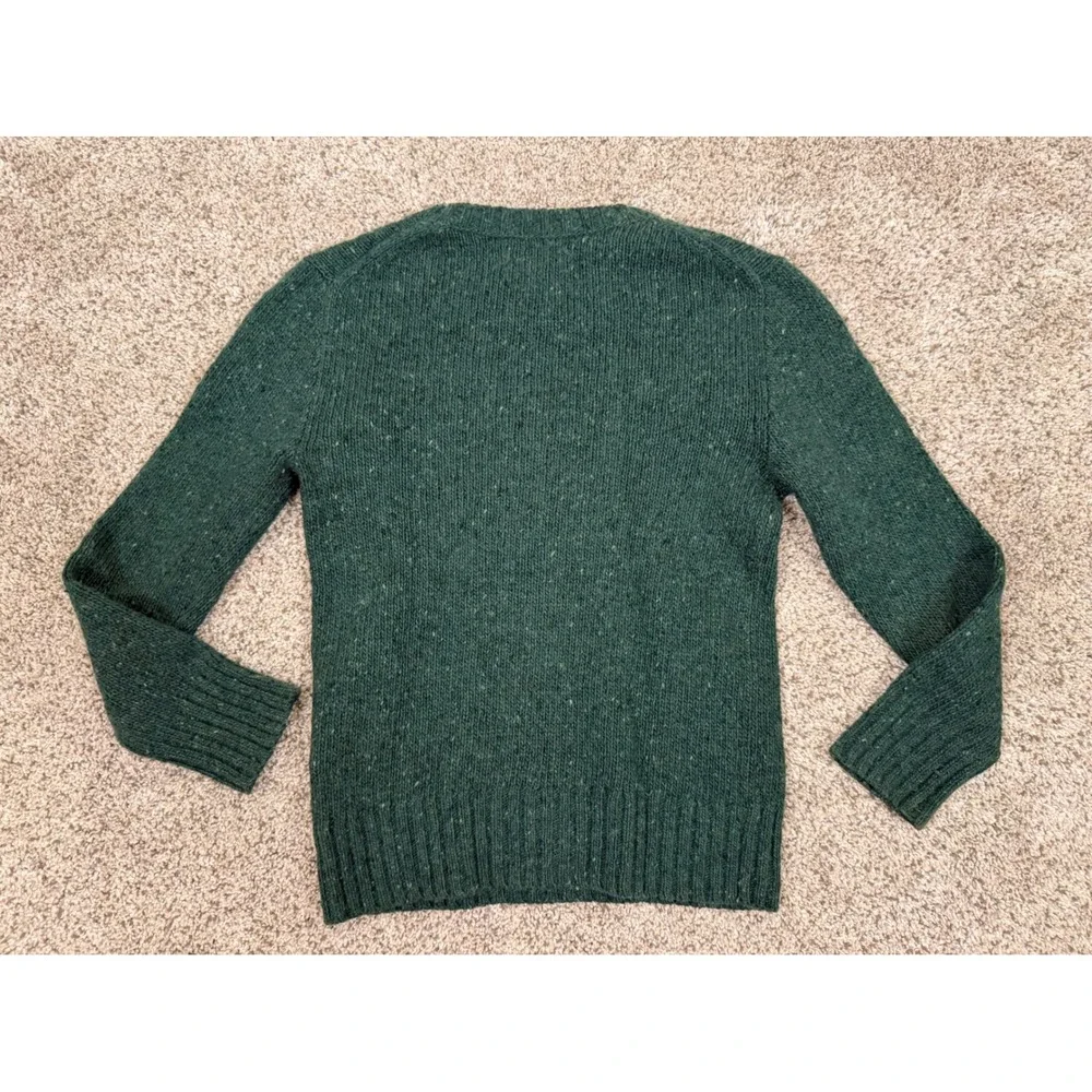 Polo Ralph Lauren Kids Green Donegal Wool Blend Intarsia Logo Sweater Size 6 - Picture 3 of 3
